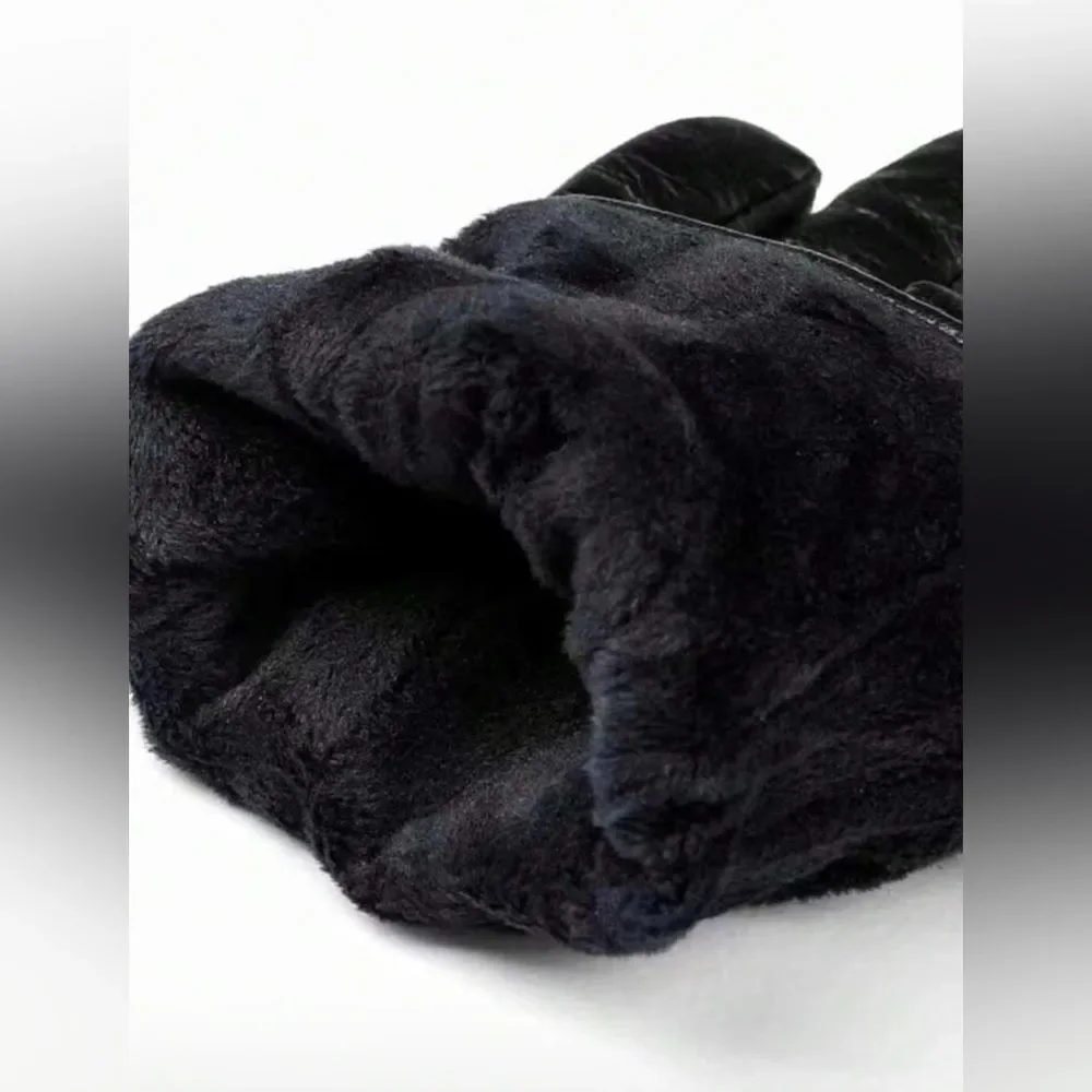 🌺Coquette🌺 Luxe Faux PU Leather Fur Lined Touchscreen Driving Gloves